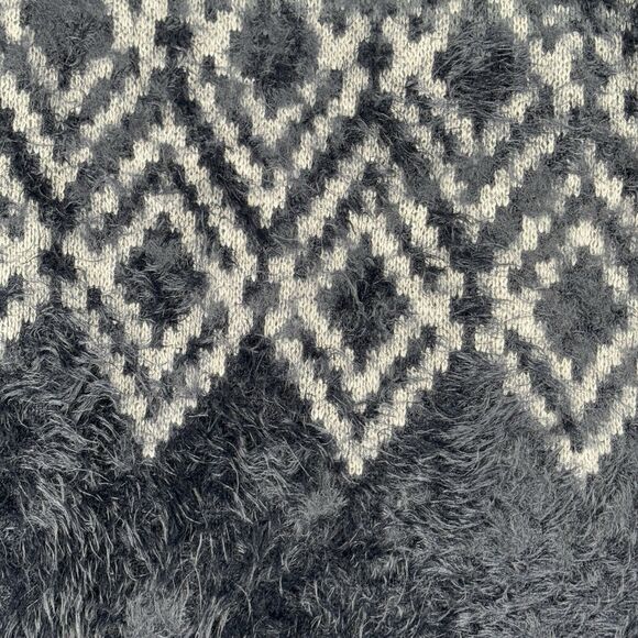 Eddie Bauer Sweater Women Small Gray Geometric Open Cardigan Neutral Minimalist - Picture 5 of 9